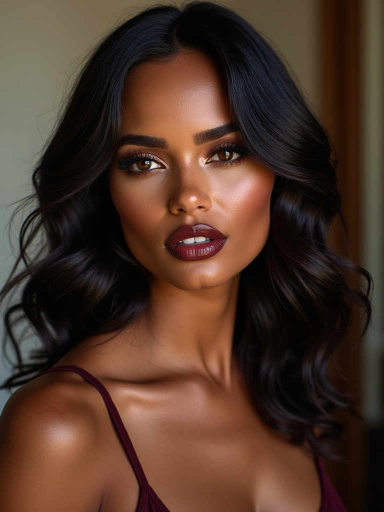 deep chocolate with caramel faceframing
