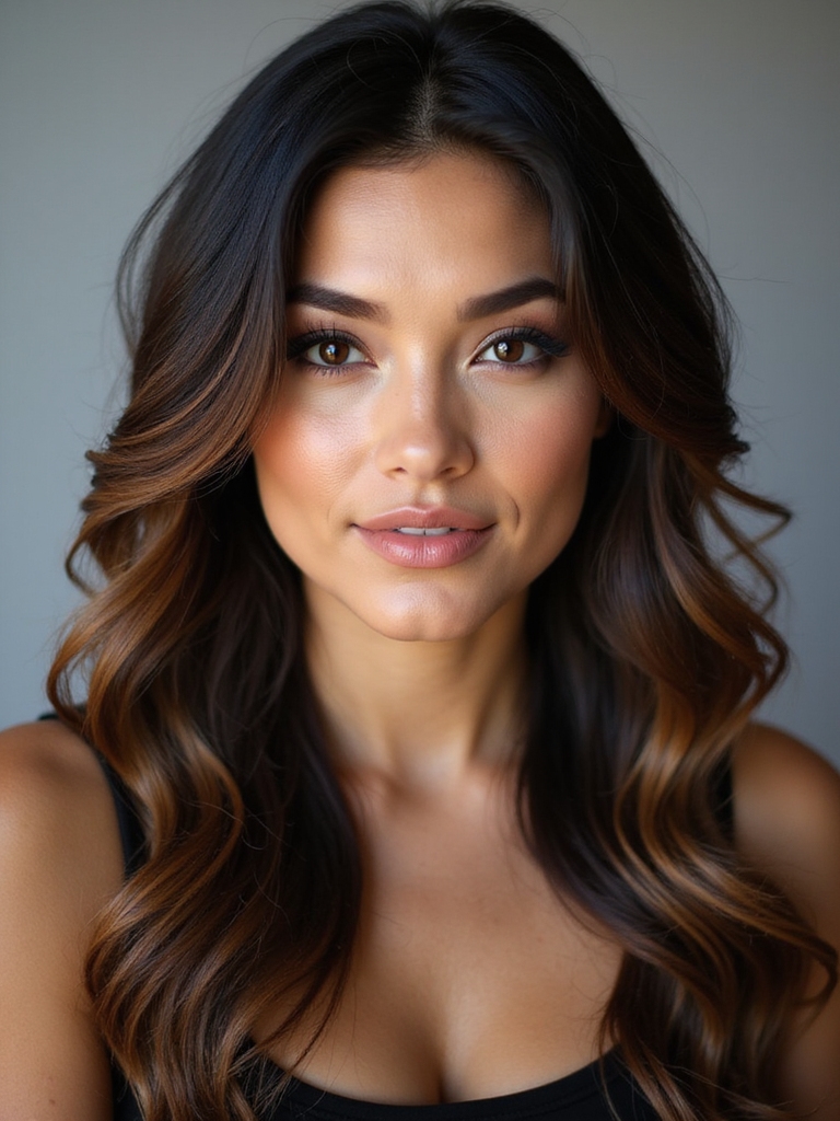 deep glossy satin balayage