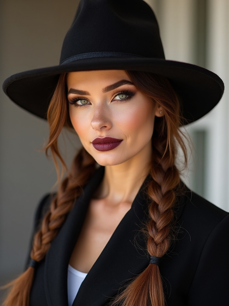 double low braids tucked