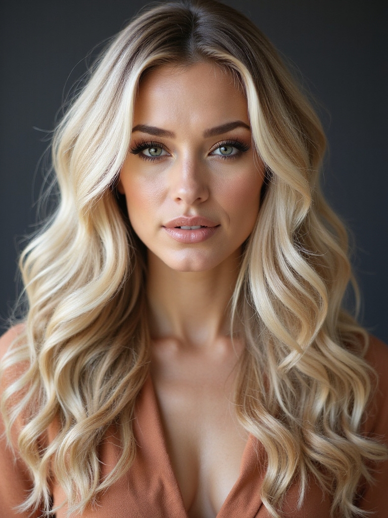 face framing bright blonde slices