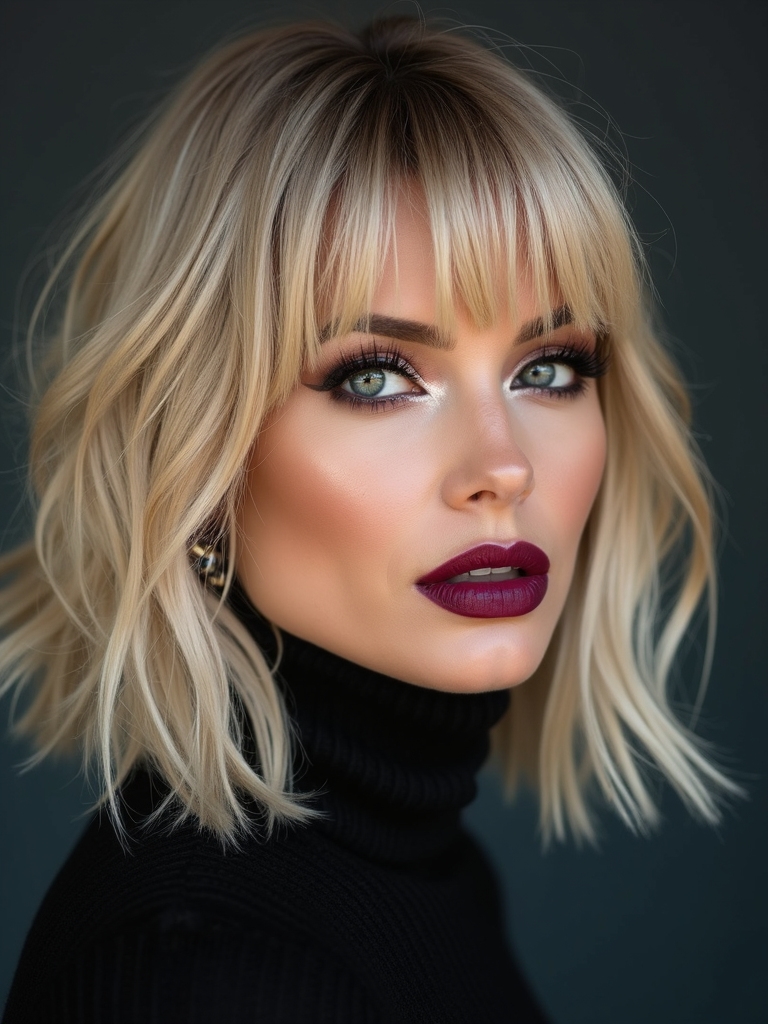 feathered low maintenance airy bangs