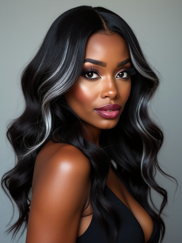 frosted pearl face framing highlights