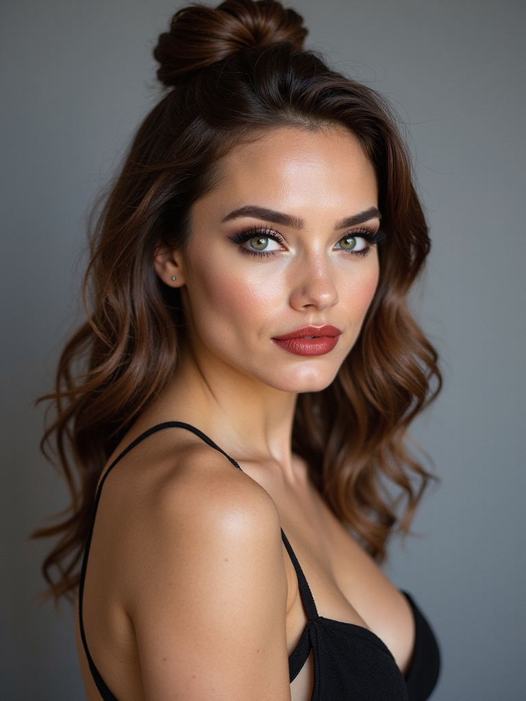 half up twisted topknot volume