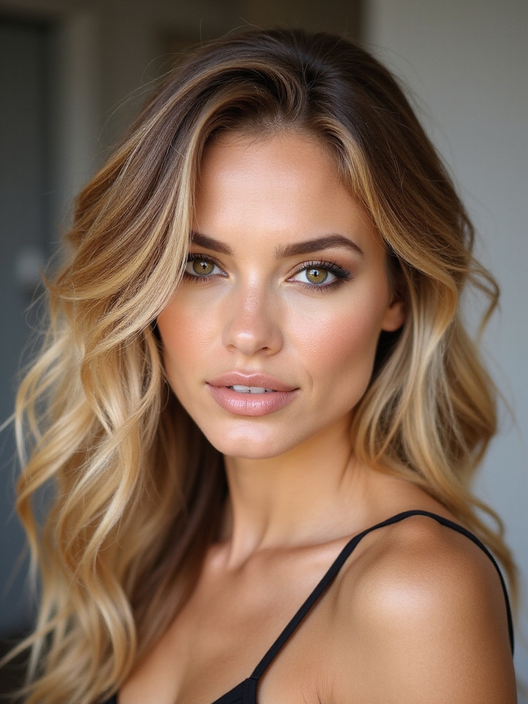 honeyed balayage with shadow