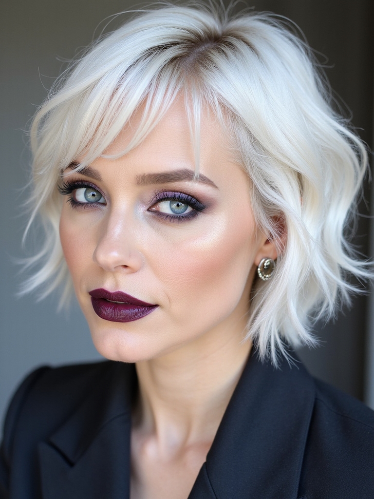 icy platinum blonde styling