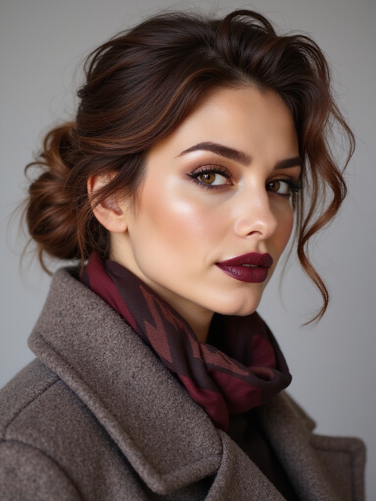 loose low nape bun