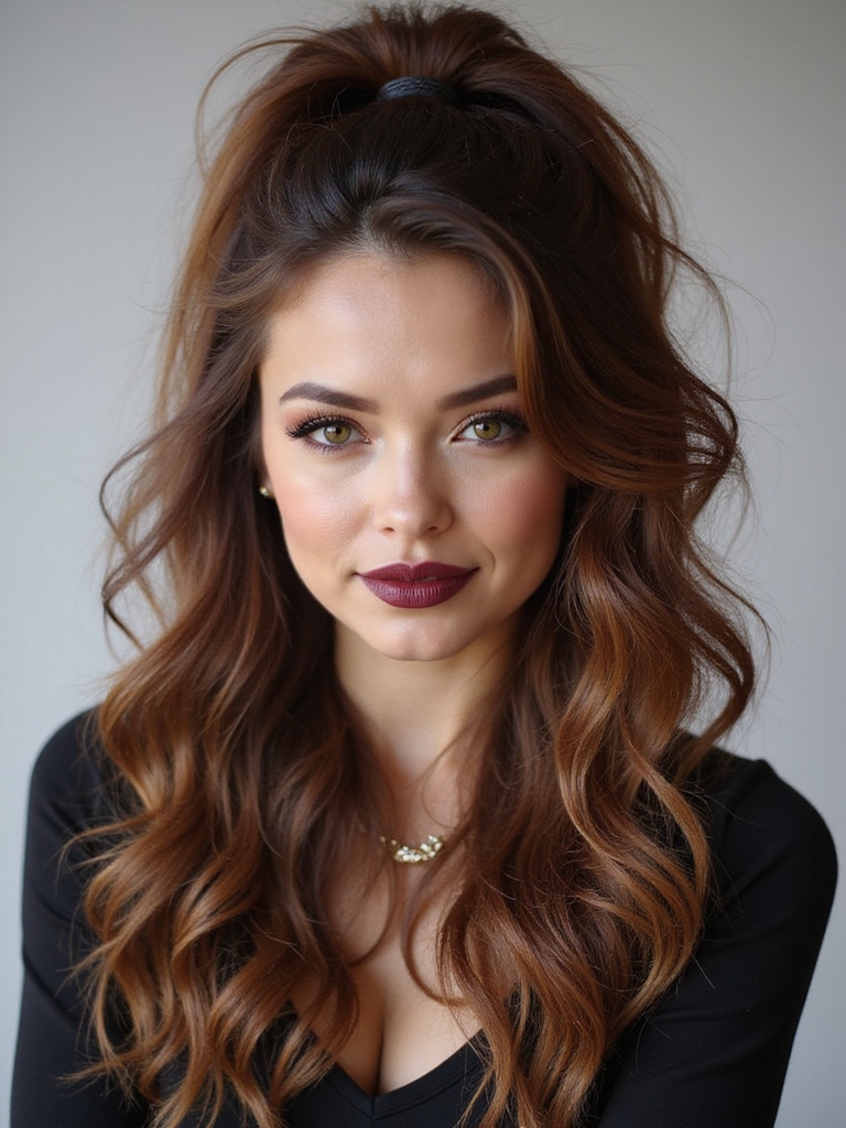 loose waved voluminous mid ponytail