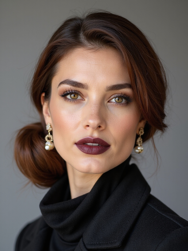 low chignon with pins