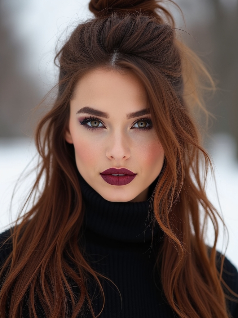 messy top knot with wisps