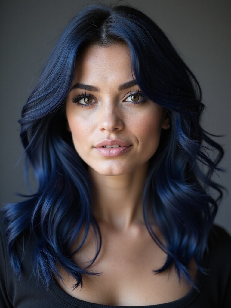 midnight blue black glossy glow