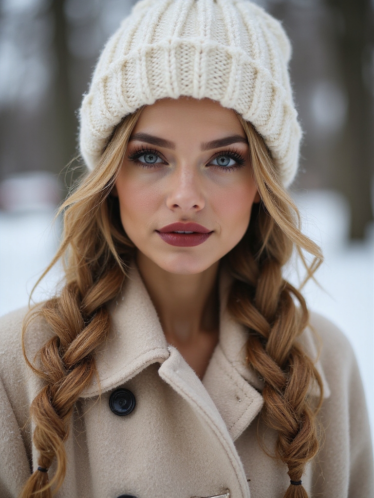 milkmaid braids under hat