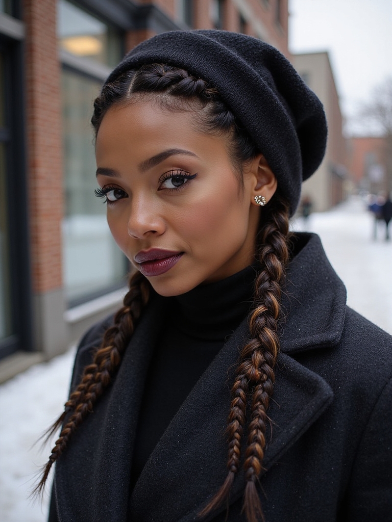 mini braids to bun