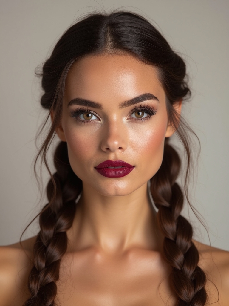 neat cozy low dutch braids