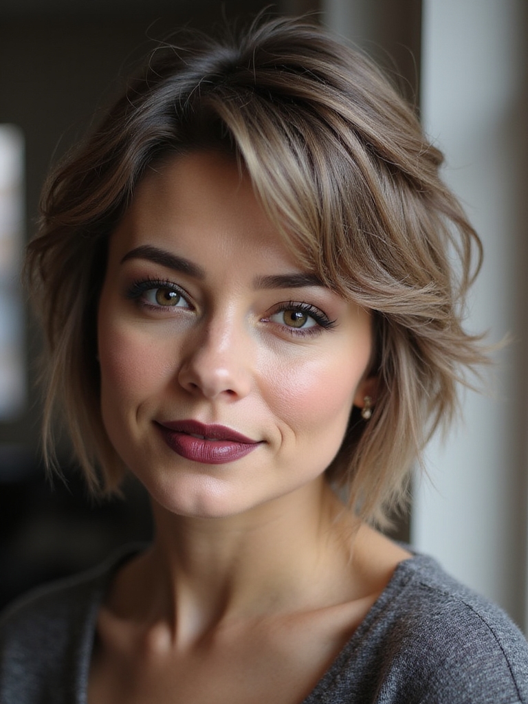 pixie with side swept bangs