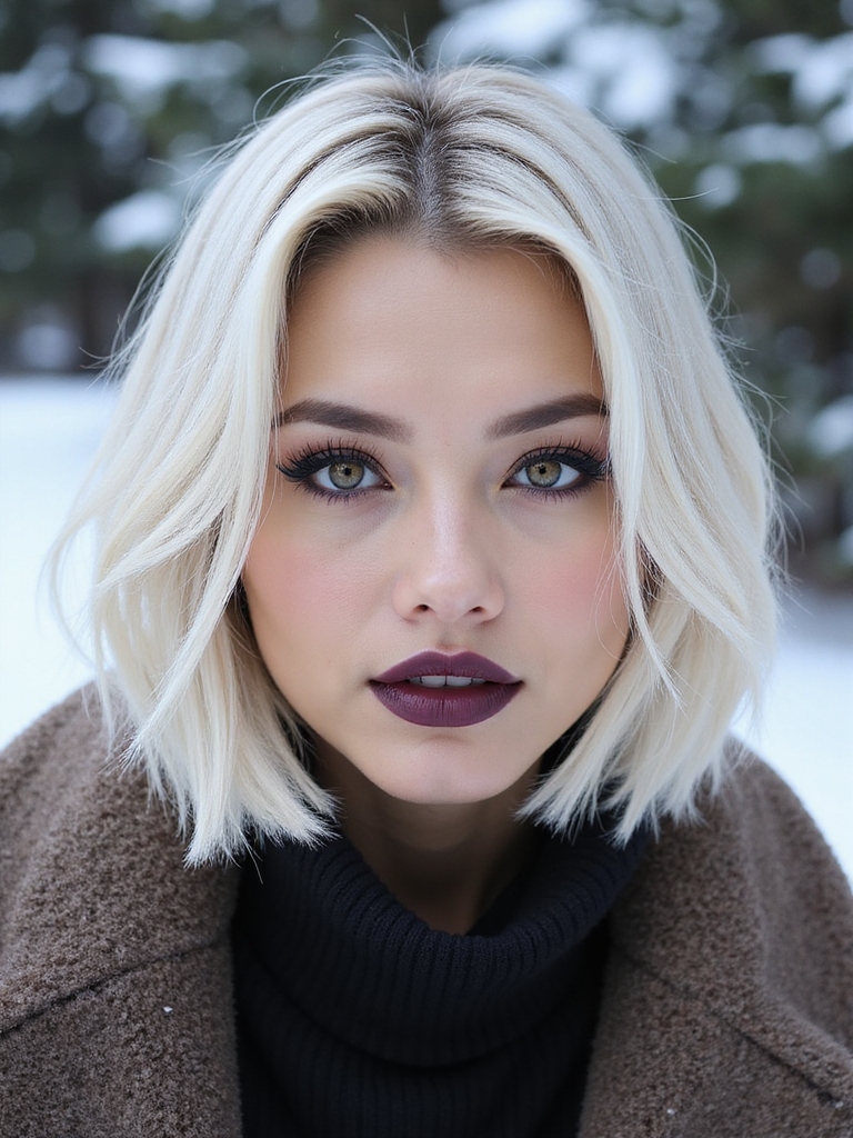 platinum blunt jawline bob