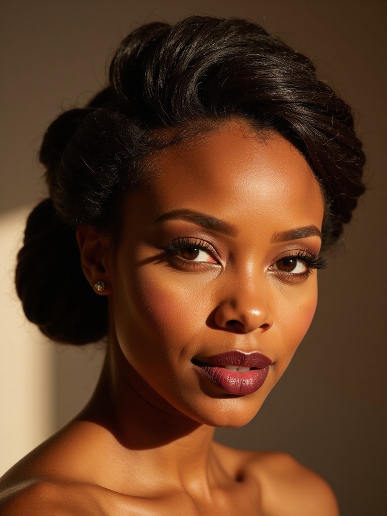 polished flat twist low chignon