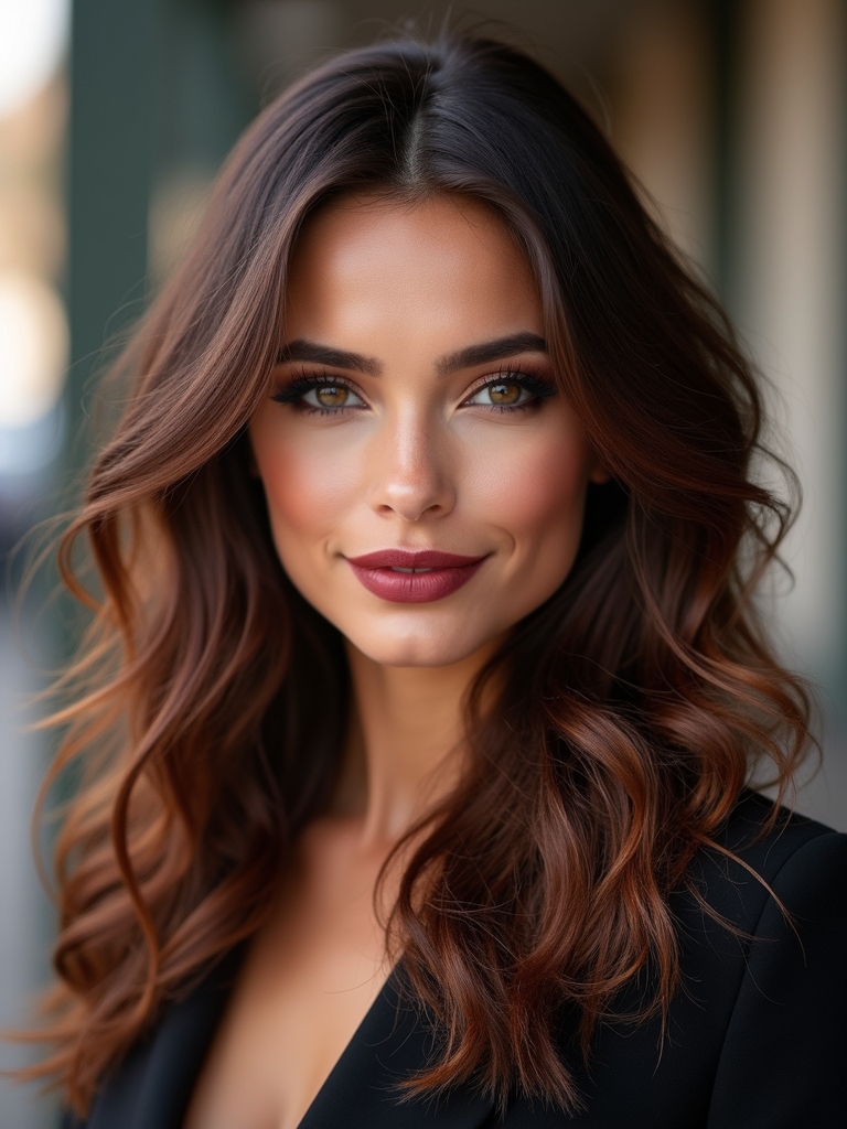 rich chestnut auburn glossed