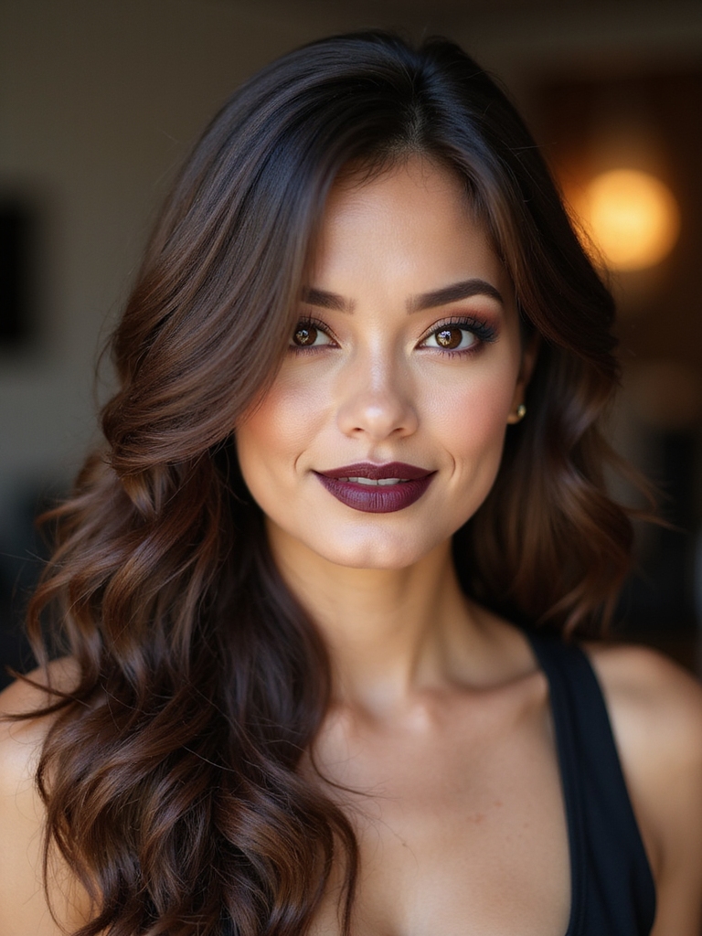 rich chocolate with caramel highlights