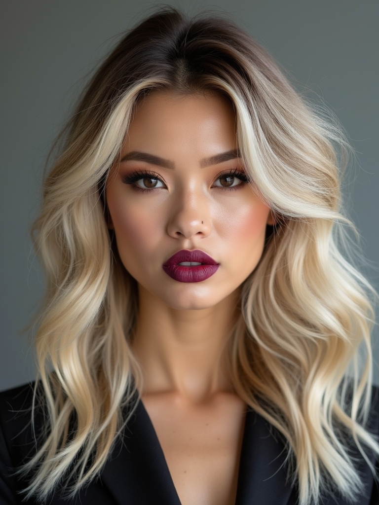 rooted blonde seamless grow out