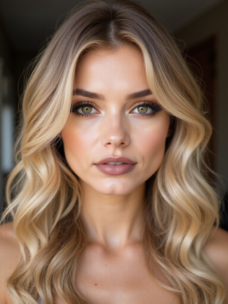 sandy blonde with lowlights