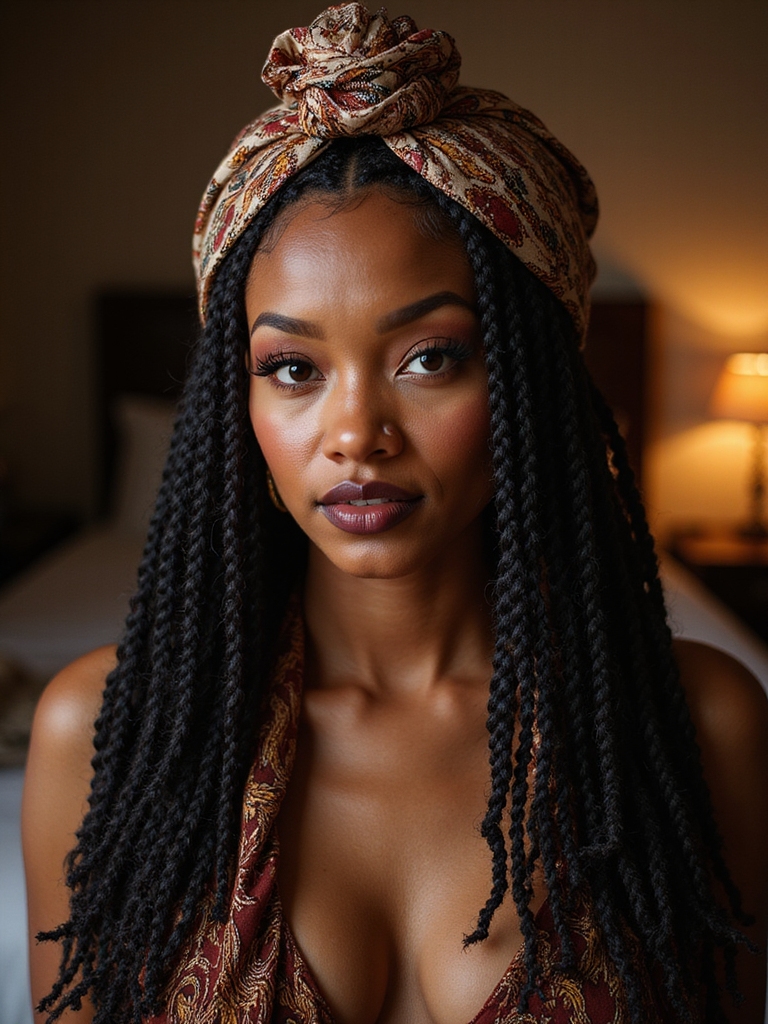 silk wrapped moisturized protective braids