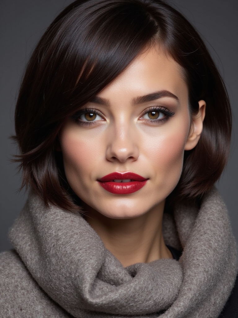 sleek center part lob