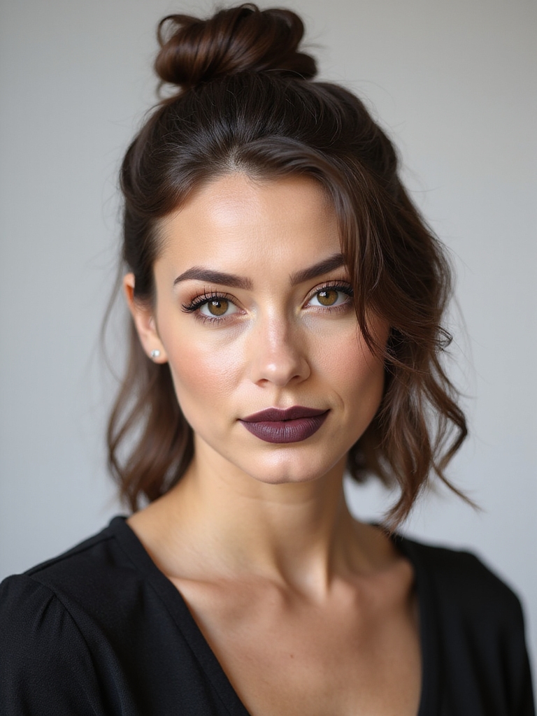 sleek low volume topknot