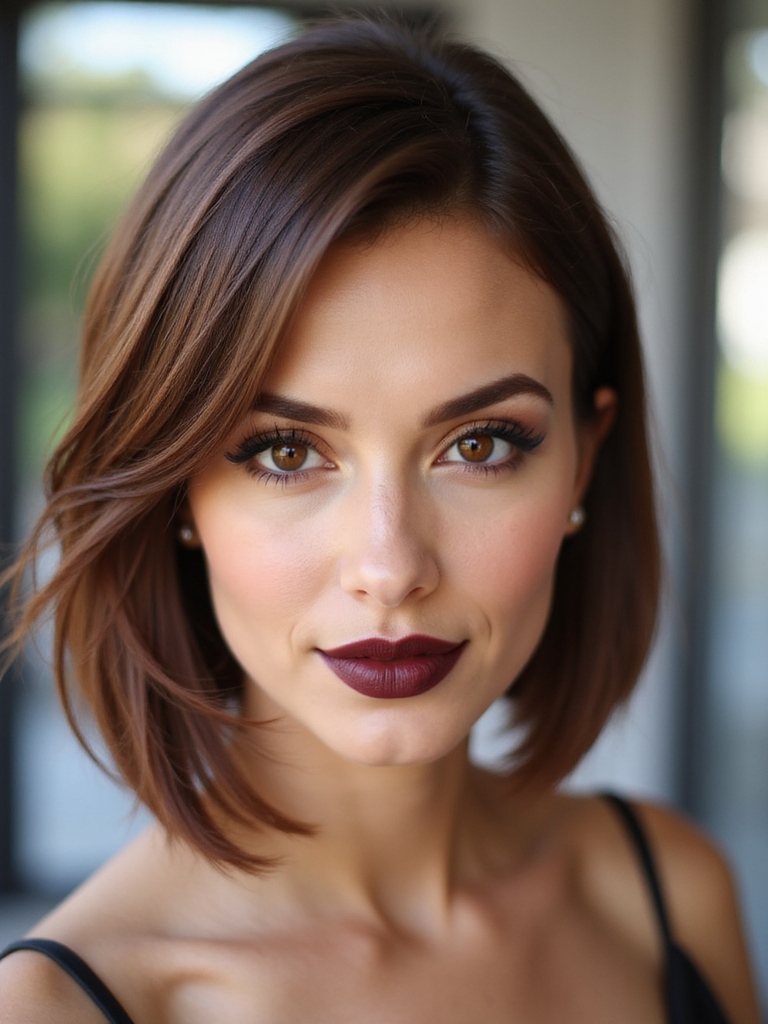 sleek side tucked bob