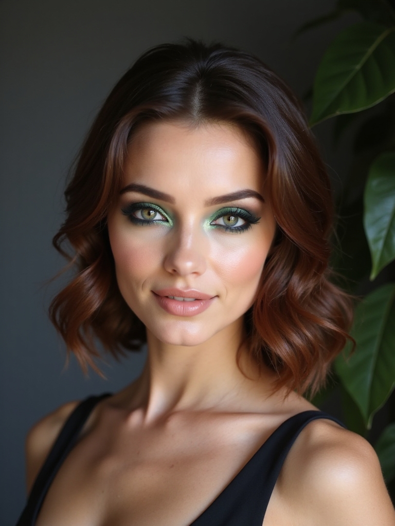 slicked back glossy evening style