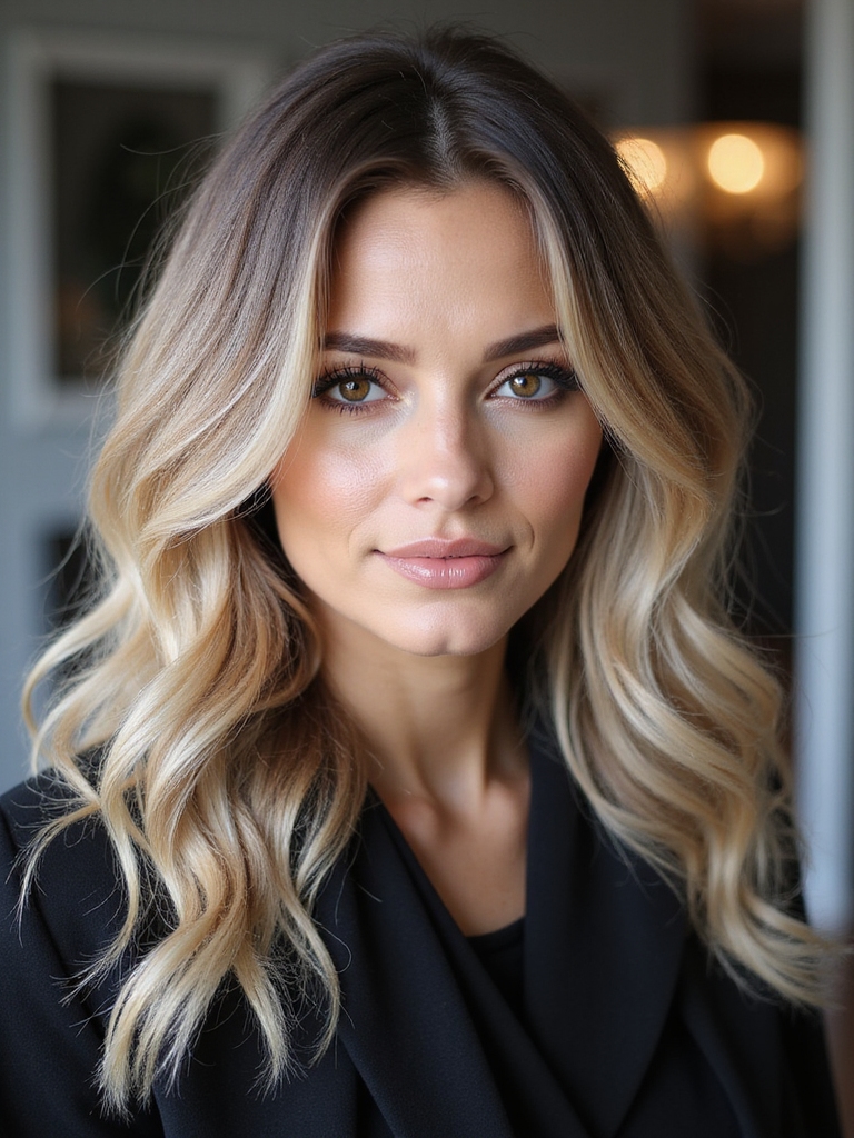 smoky blonde into roots