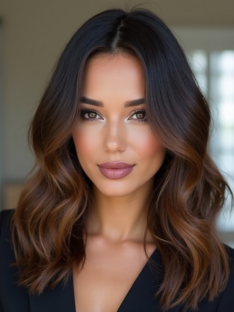 soft caramel face framing glow