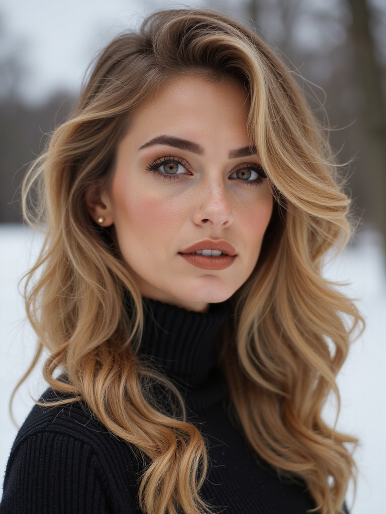 soft caramel face framing highlights