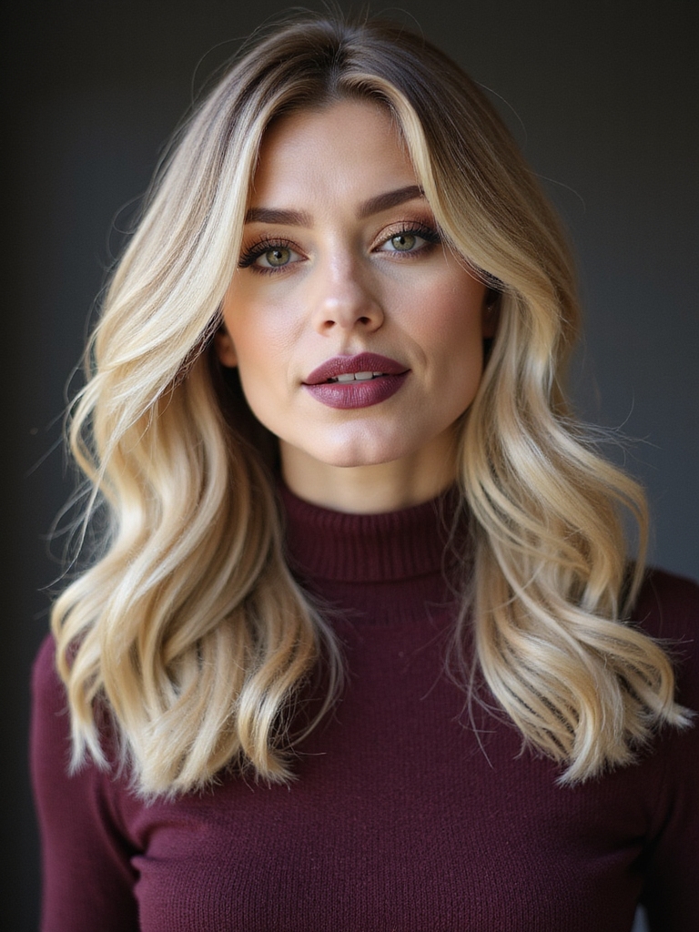 soft face framing blonde highlights