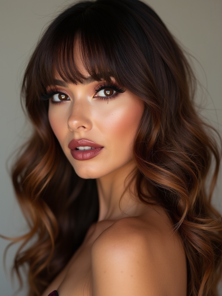 soft face framing curtain bangs