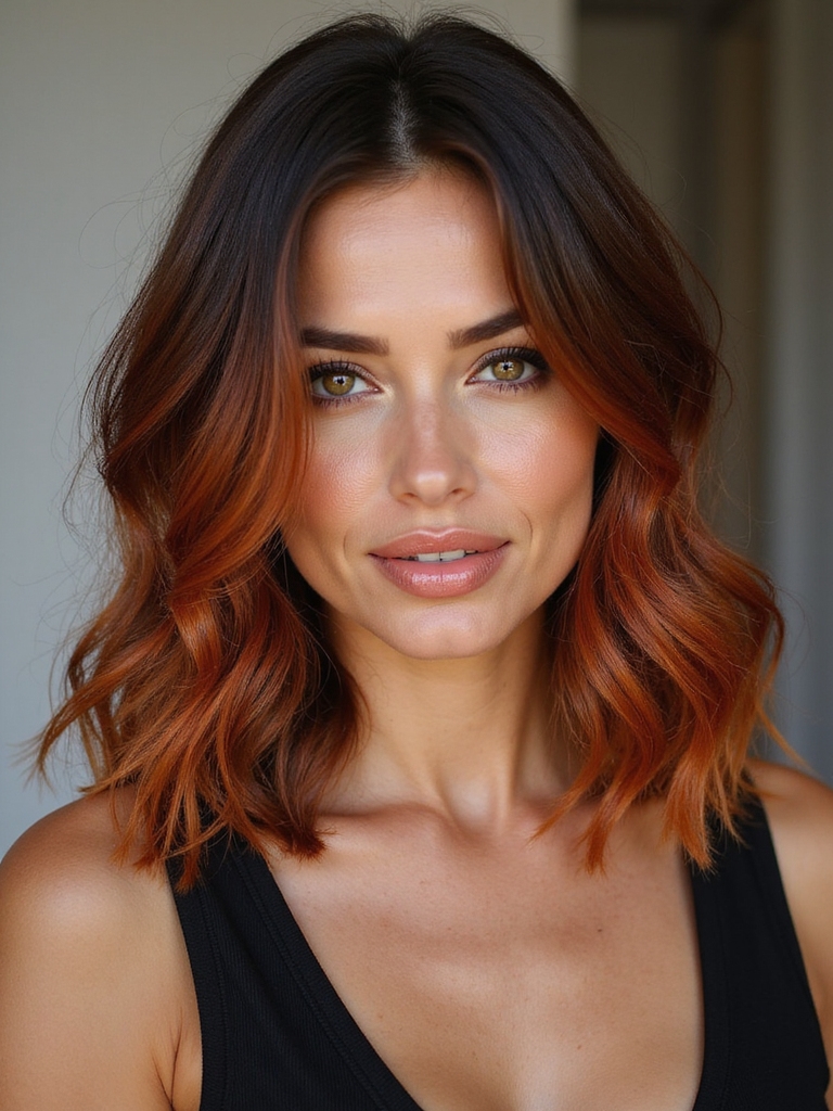 subtle copper low maintenance ombr