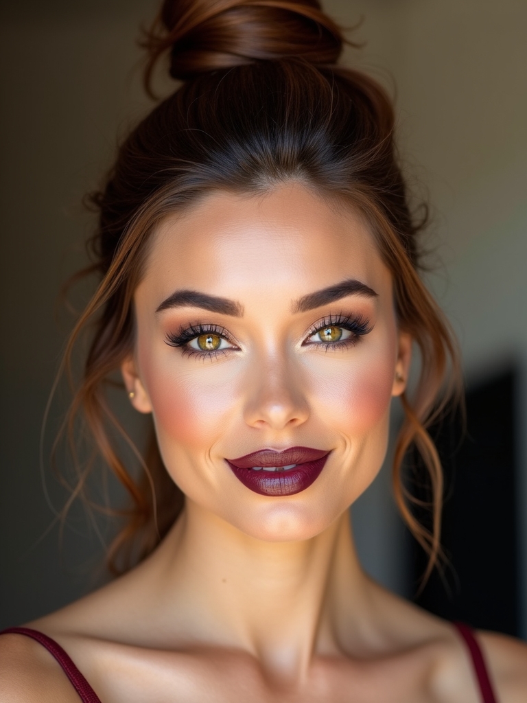 teased loose high topknot