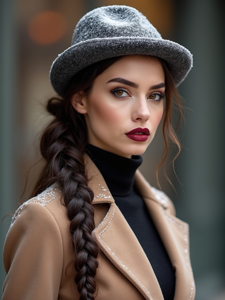 textured braided ponytail with volume