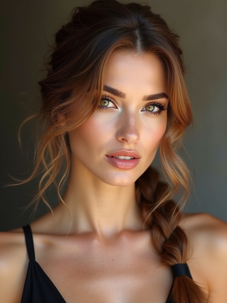 textured low nape ponytail
