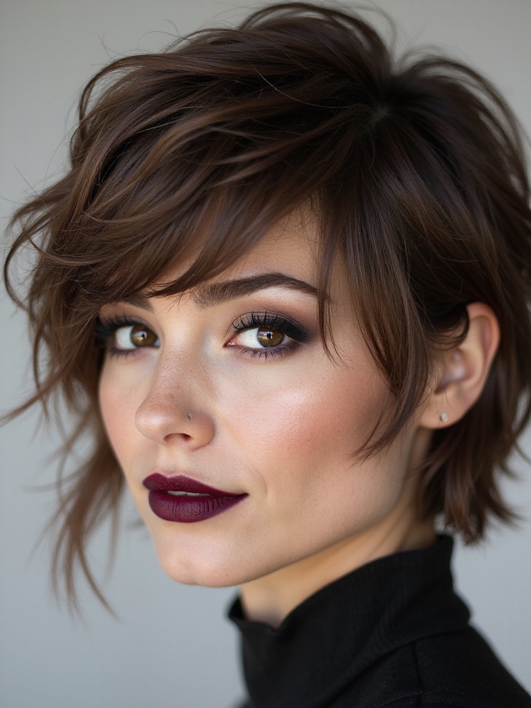 textured matte messy crop