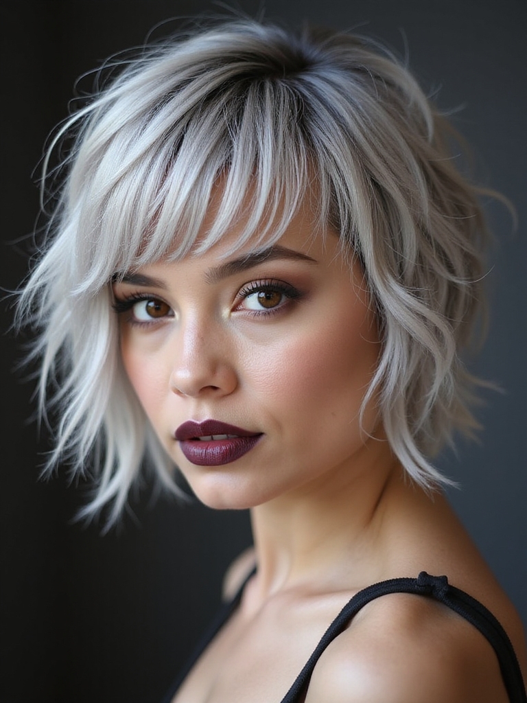 textured micro bangs for winter