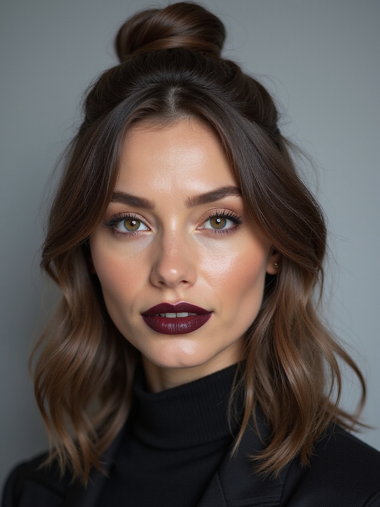 textured modern face framing knot