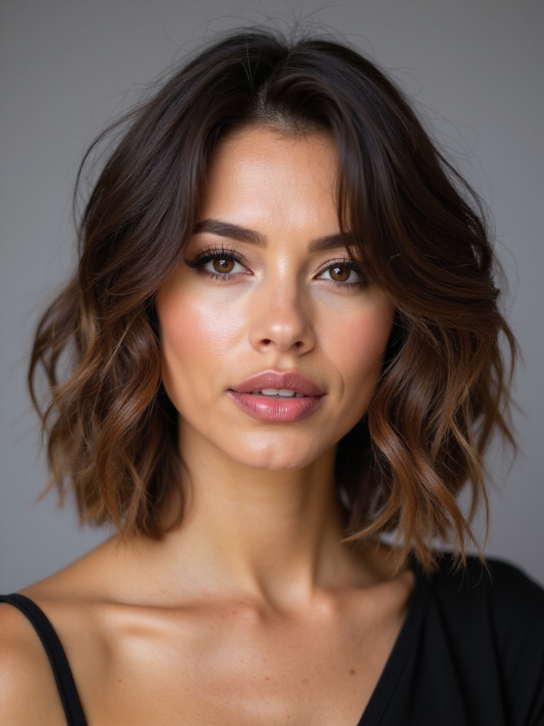 tousled lob invisible roots