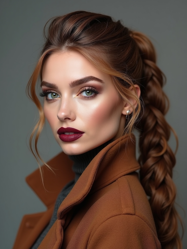 twisted low ponytail with volume