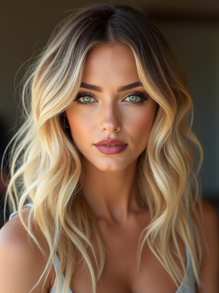 warm caramel ribbon highlights