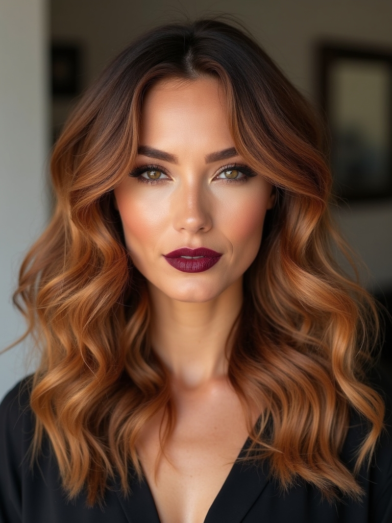 warm face framing honey balayage