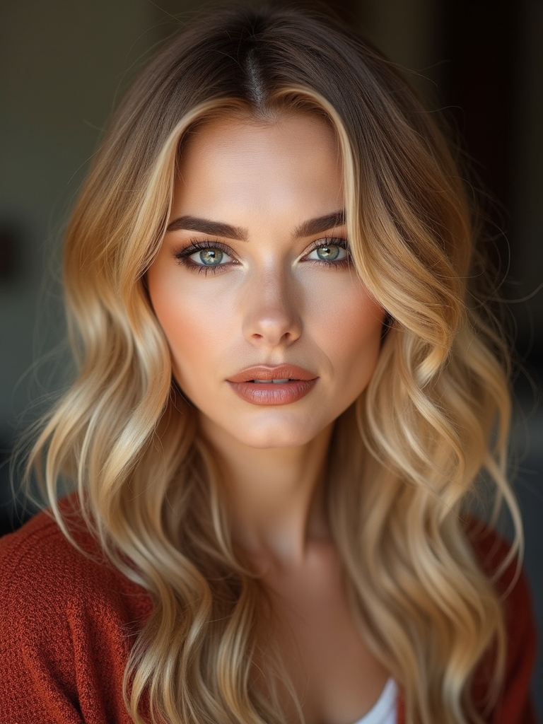 warm honeyed golden balayage