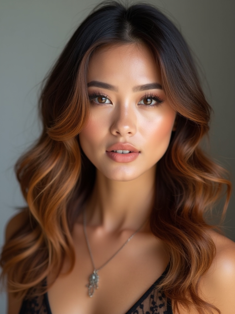 warm luminous chestnut caramel blend