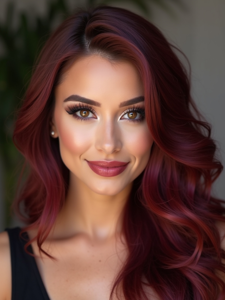 warm luxe low maintenance burgundy